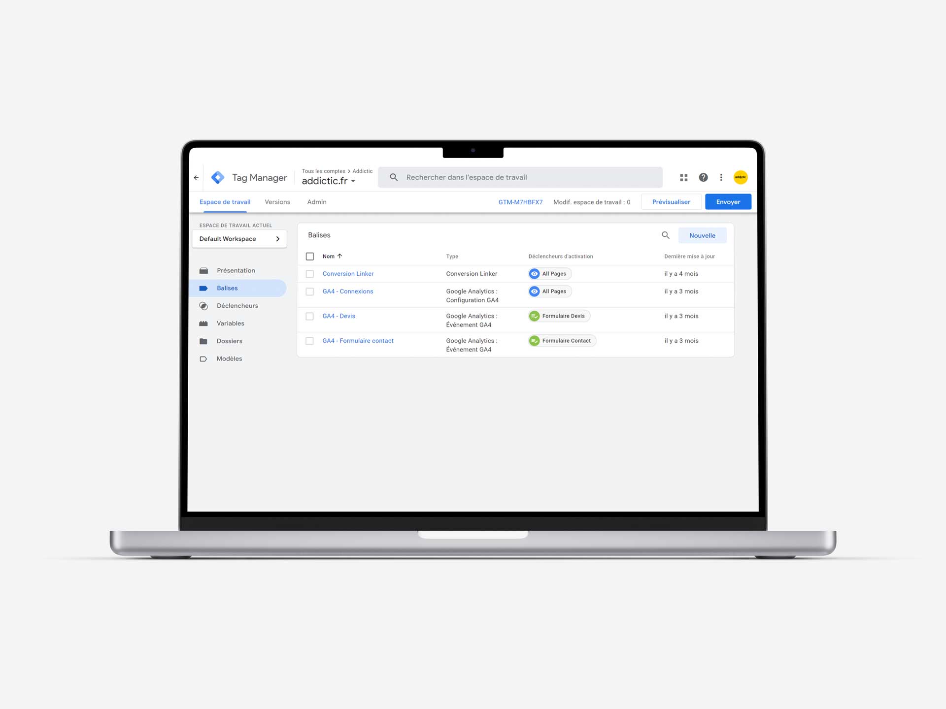 interface google tag manager