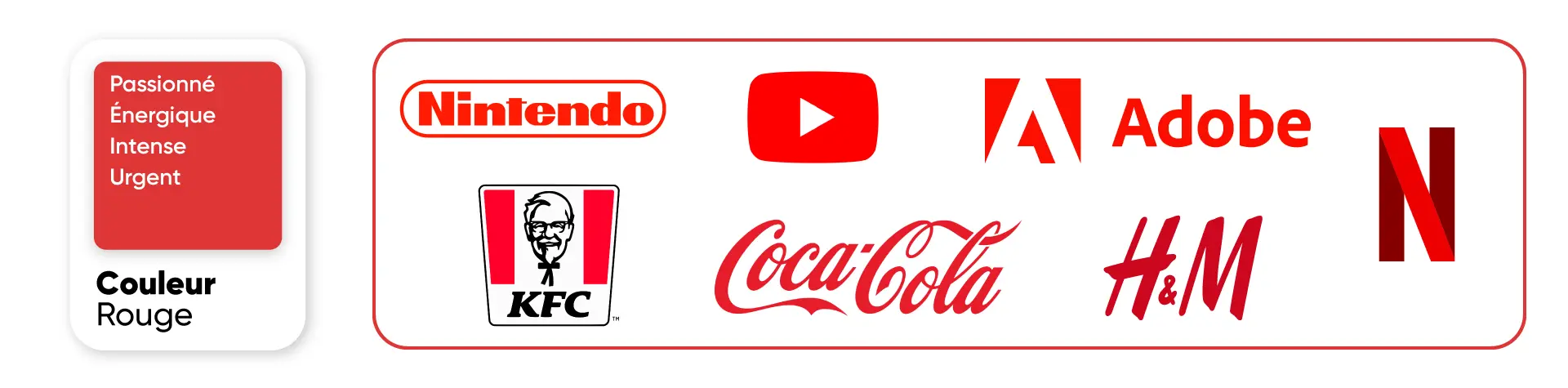 Signification de la couleur rouge des logos de marques en marketing et communication
