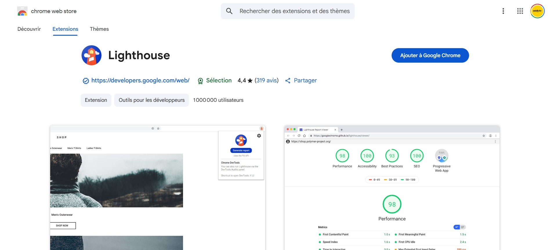 Outil Google Lighthouse pour améliorer les Core Web Vitals