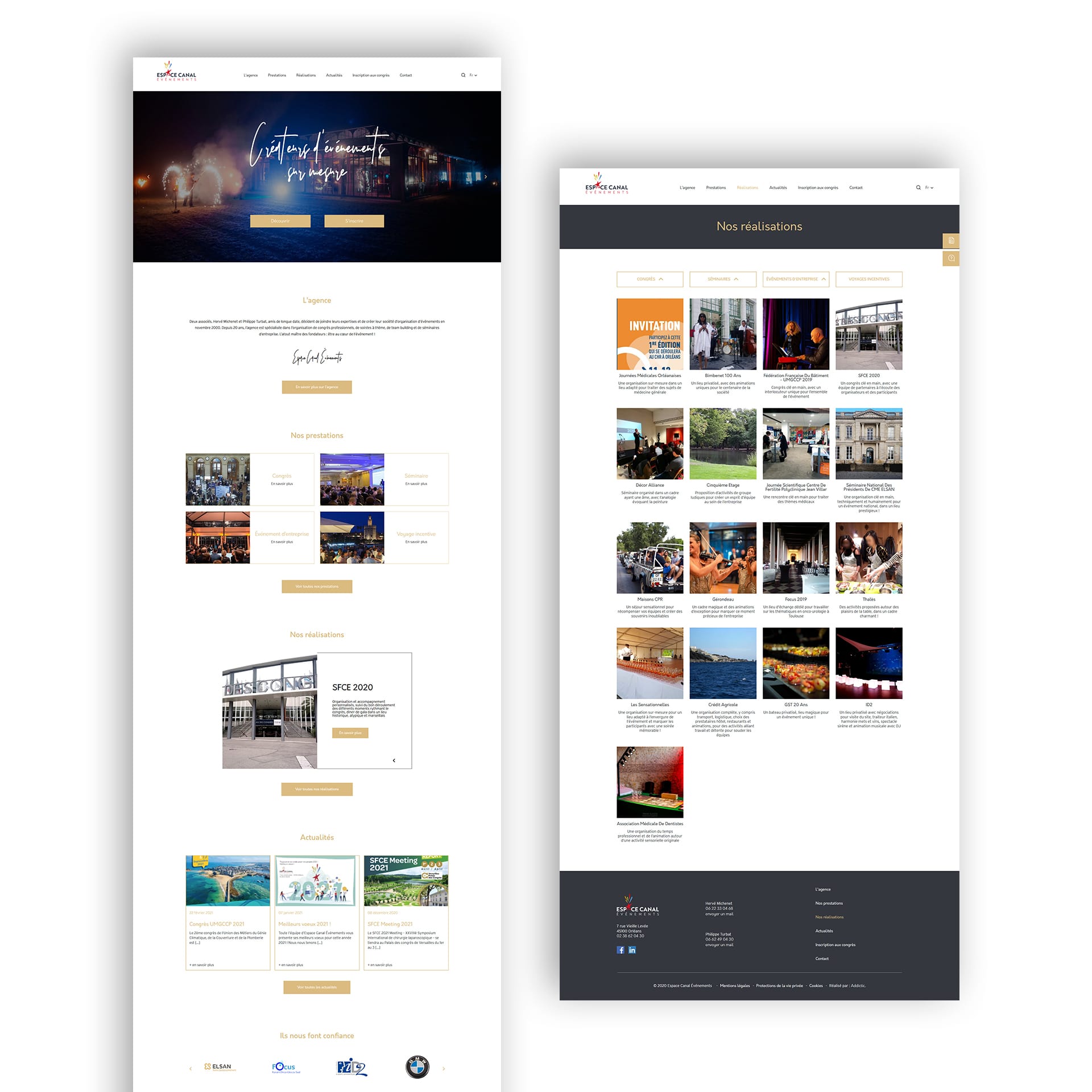 Maquette refonte Espace Canal Événements