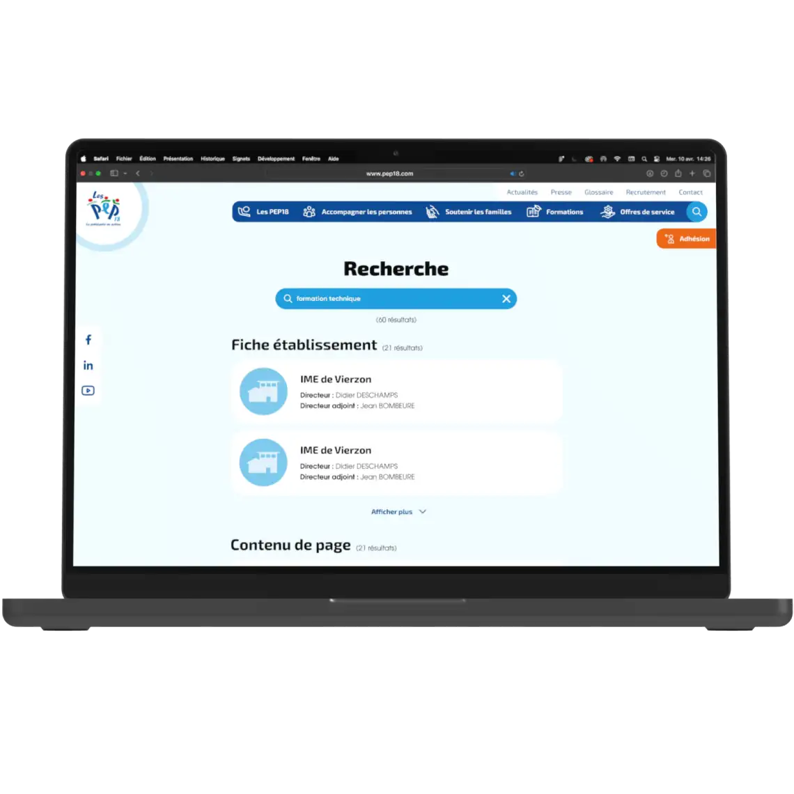 Référencement naturel du site PEP18