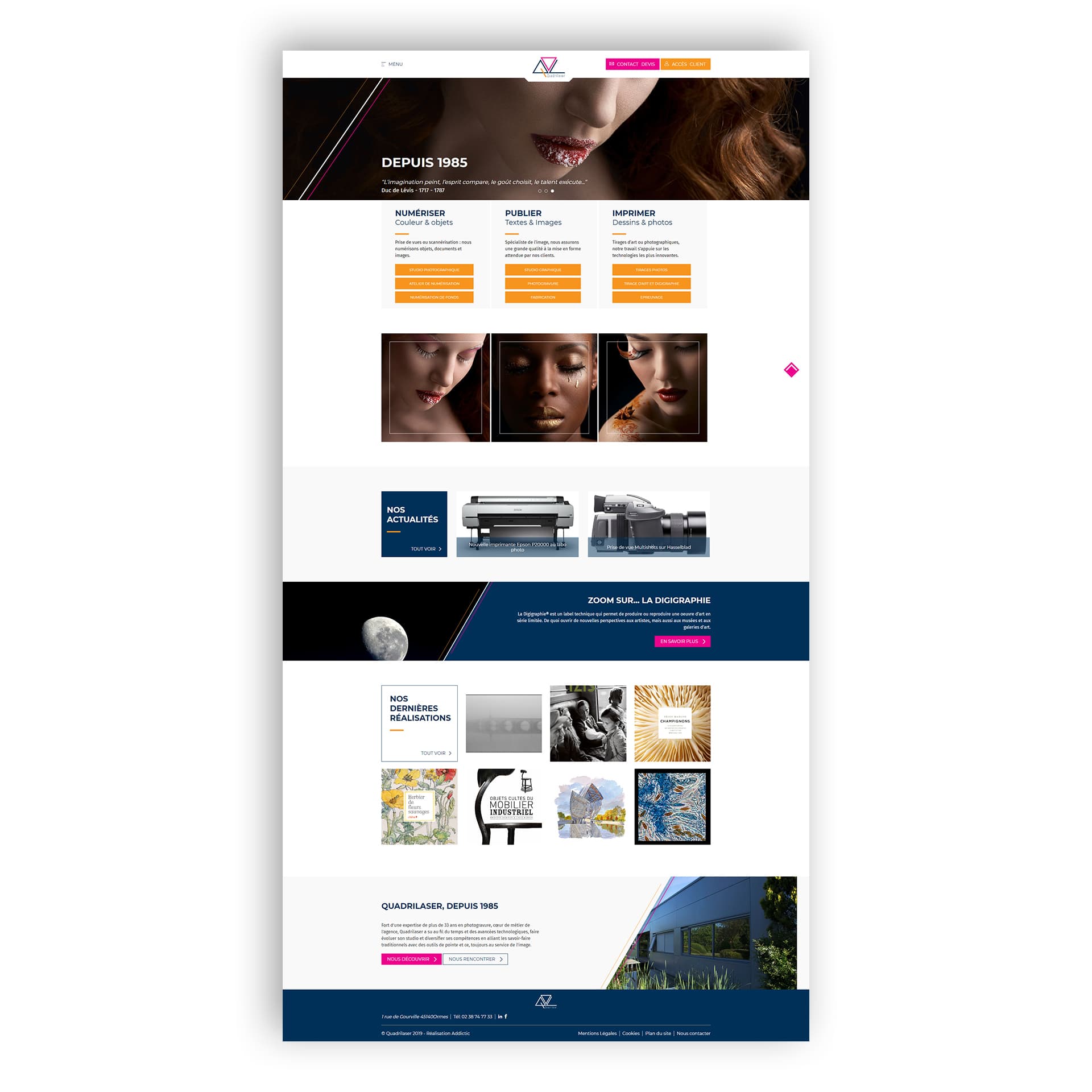 Maquettes site internet Quadrilaser